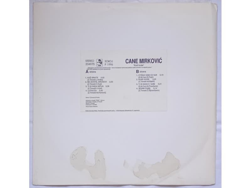 CANE MIRKOVIC — KAZI BRATE (Mint-Neslusana)
